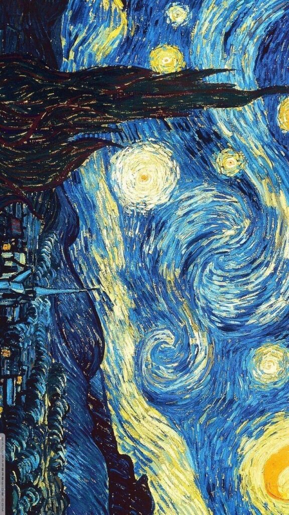 wallpaper para celular da linda obra de an gogh Noite Estrelada