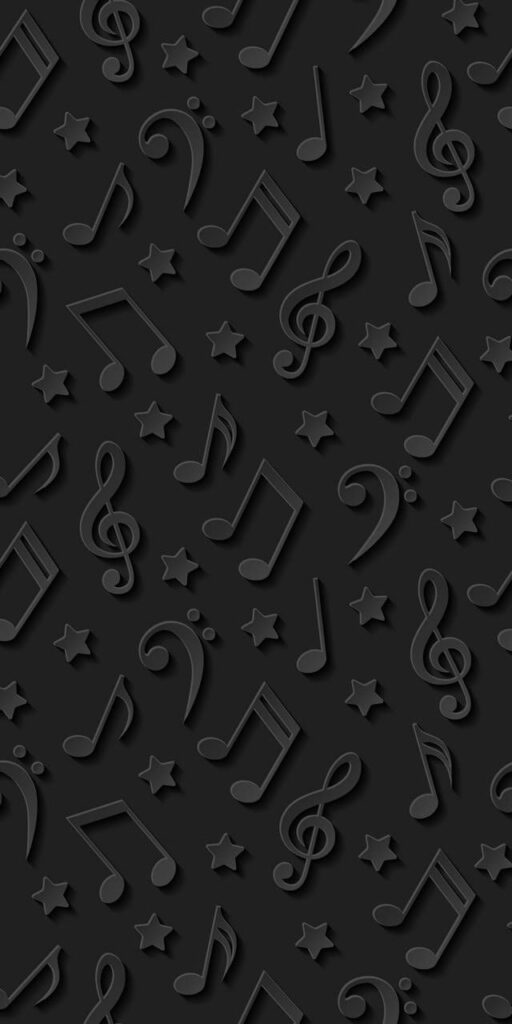 wallpaper para celular cinza de notas musicais 