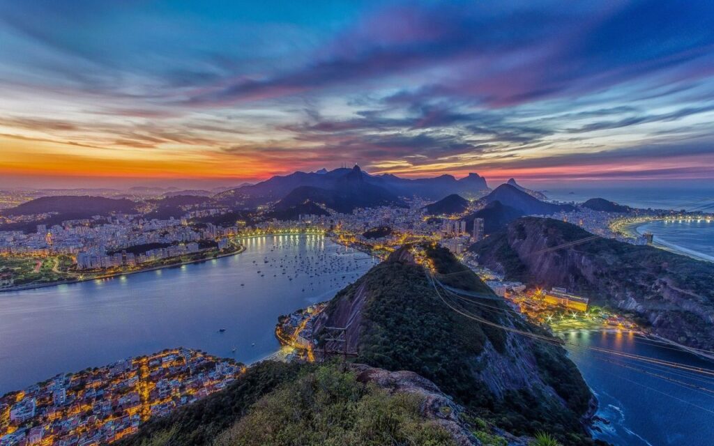 fim de tarde encantador  no rio de janeiro nesse wallpaper para pc