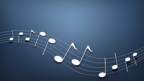 simples e moderno wallpaper para pc de notas musicais