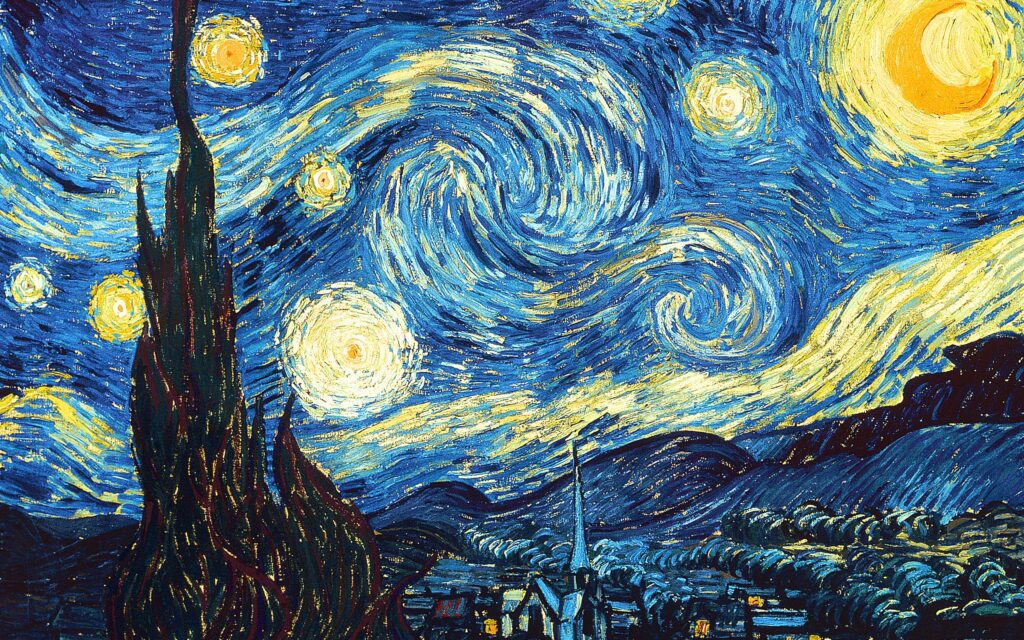 fundo de tela para pc da noite estrelada de van gogh