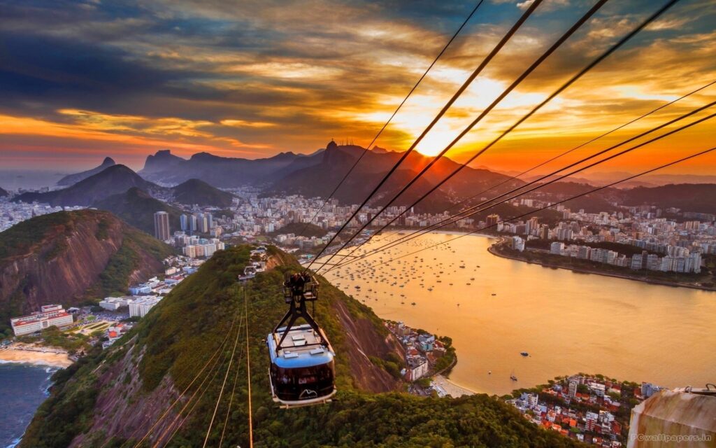 wallpaper para pc de um por do sol encantador no rio de janeiro