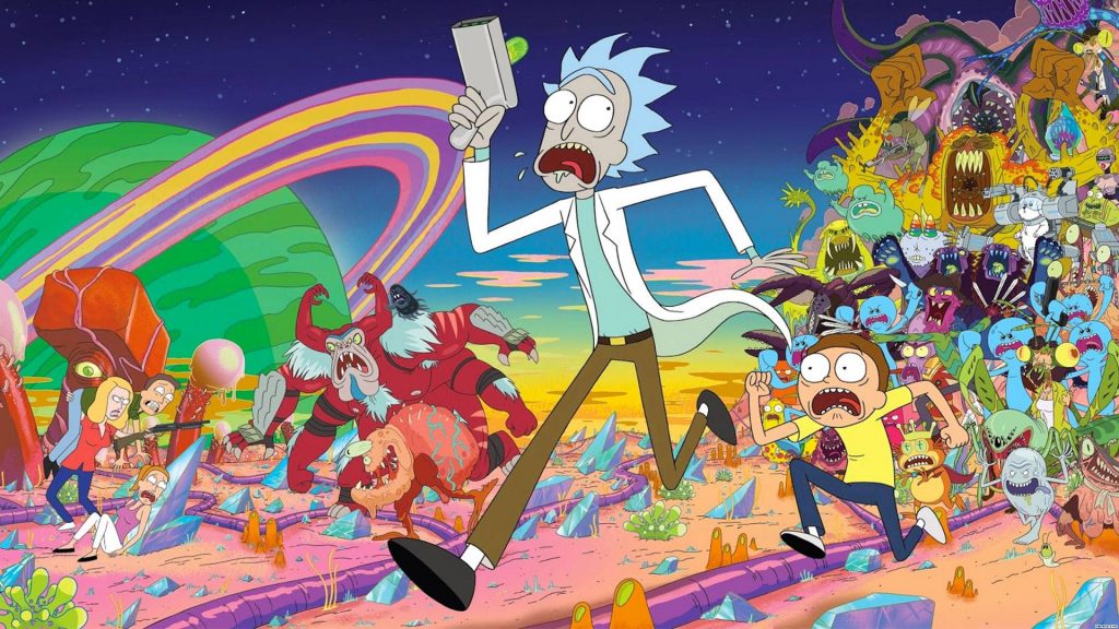 wallpaper para pc colorido de rick and morty