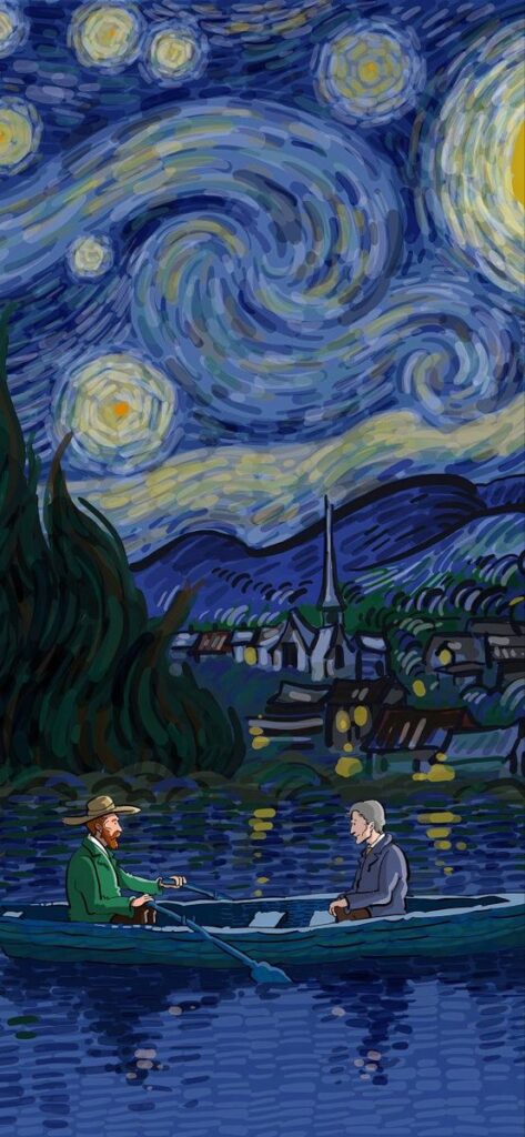 Noite estrelada de Van Gogh para fundo de tela de celular