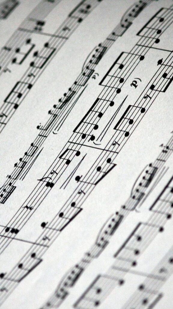 papel de parede para celular com linhas de notas musicais