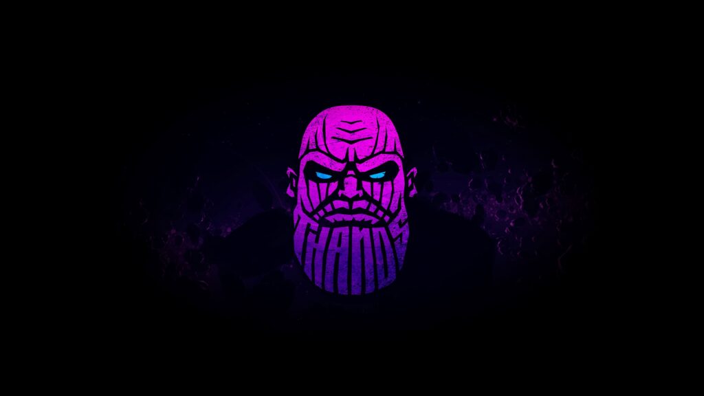 Silhueta Sinistra: Uma silhueta sombria de Thanos, criando uma atmosfera de ameaça e mistério nesse wallpaper para pc