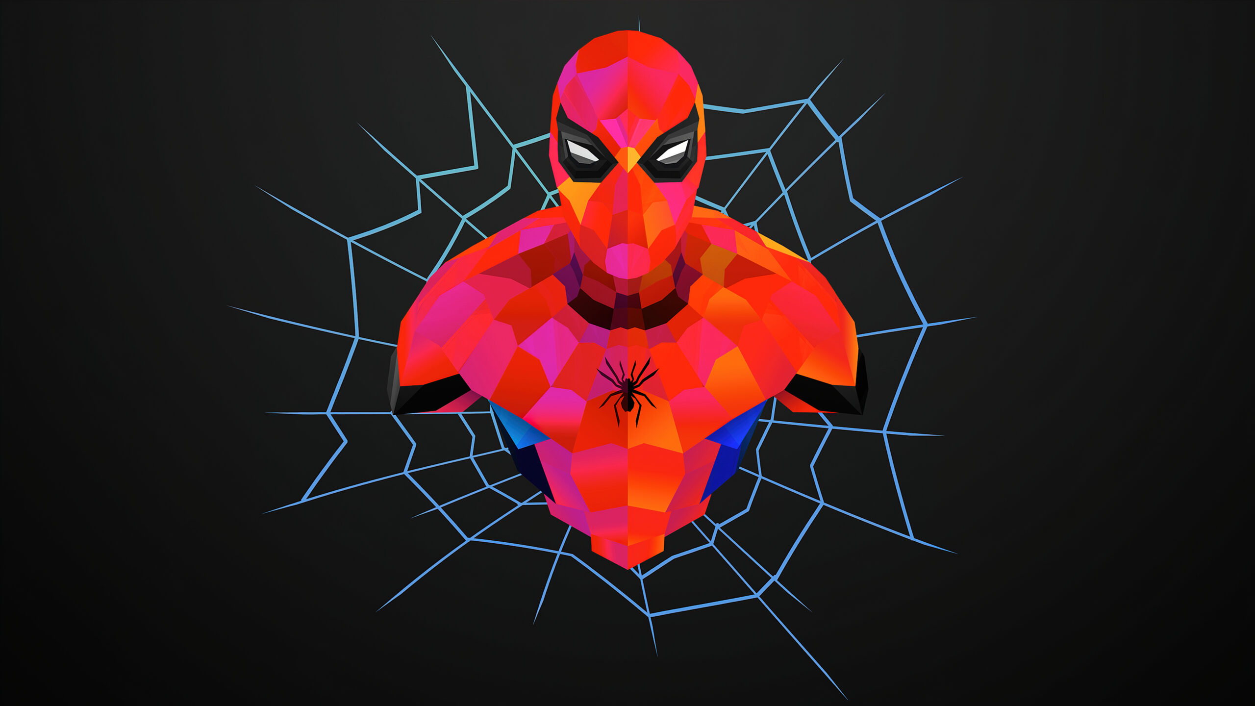 papel de parede colorido para pc do homem aranha com teia atrás