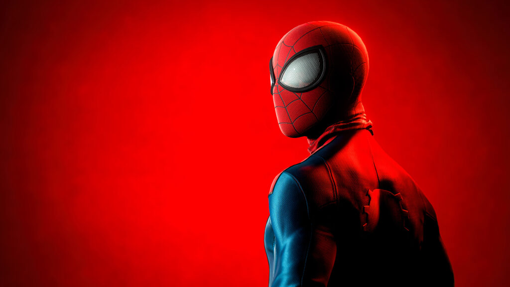 wallpaper 4k homem aranha fundo vermelho para pc