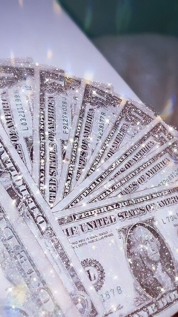 lindo papel de parede de dinheiro com brilho para celular