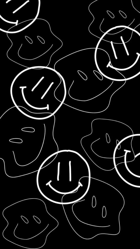fundo de tela preto e branco para celular de emojis