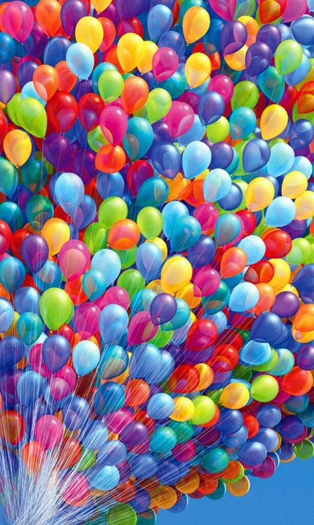 um amontoado de balões coloridos para celular