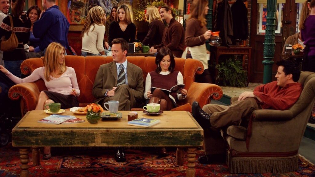 papel de parede para pc de friends no icônico sofá do central perk