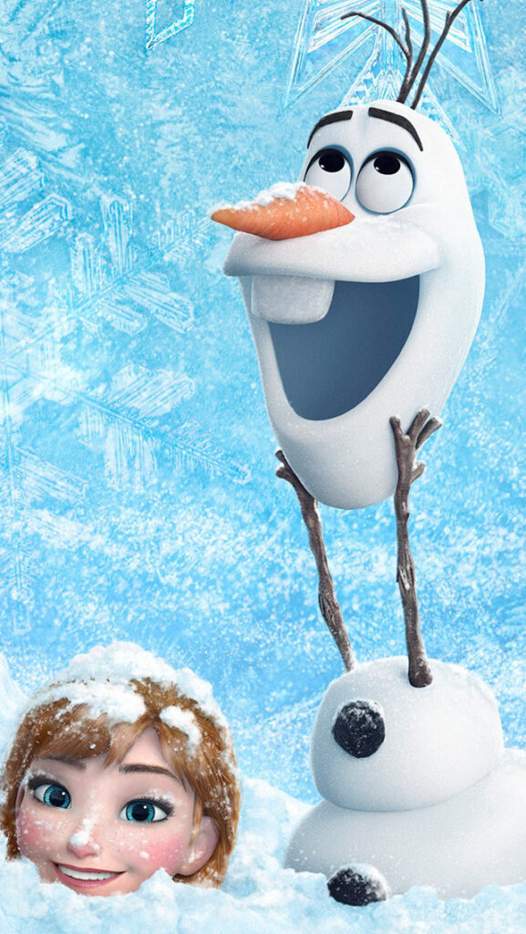 Olaf e Ana nesse lindo papel de parede para celular