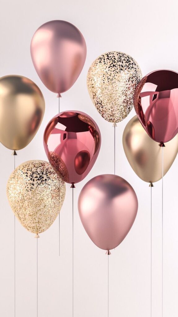 lindos balões brilhantes e metalizados para wallpaper de celular