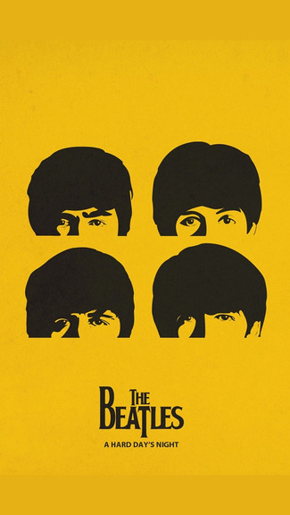 wallpaper amarelo mostarda para celular dos Beatles