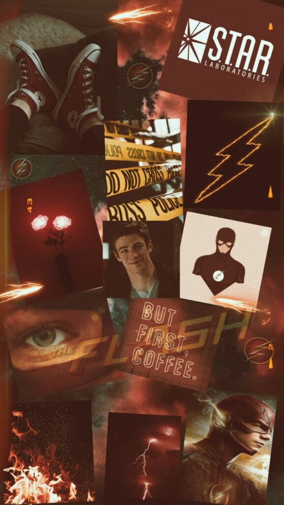 moodboard com temática do The flash para wallpaper de celular