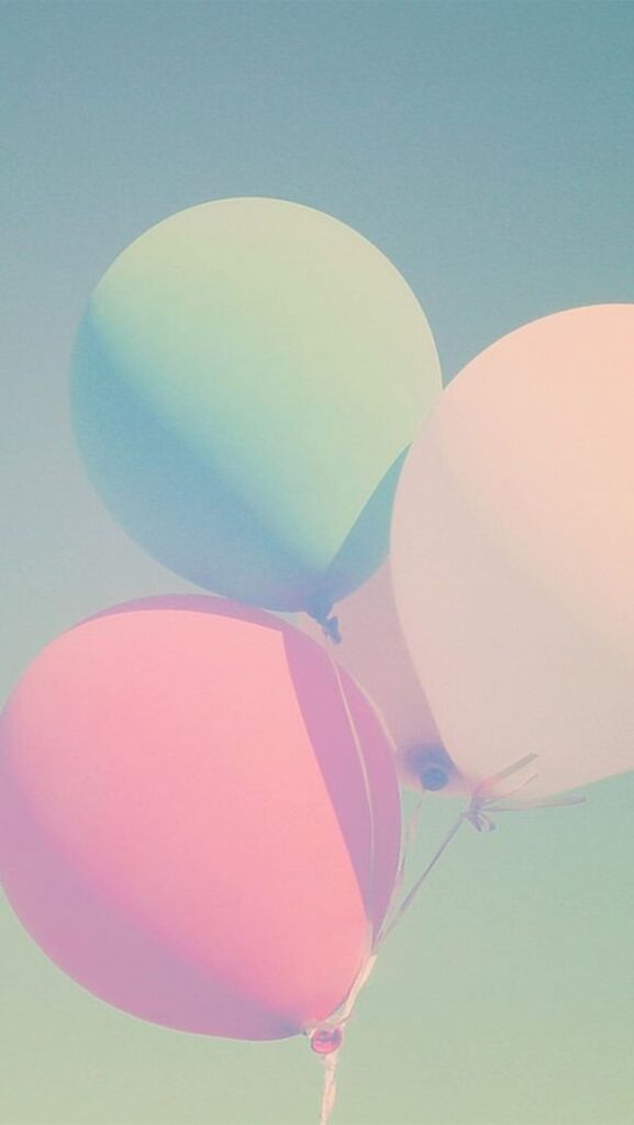 balões em tons pastéis para wallpaper de celular