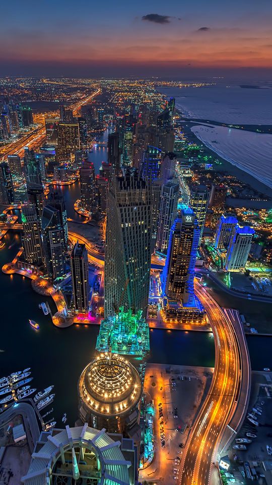 cores lindas das luzes de Dubai nesse wallpaper de celular
