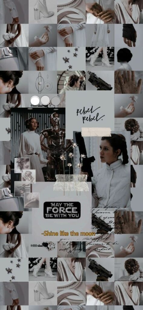 moodboard da princesa leia para wallpaper de celular