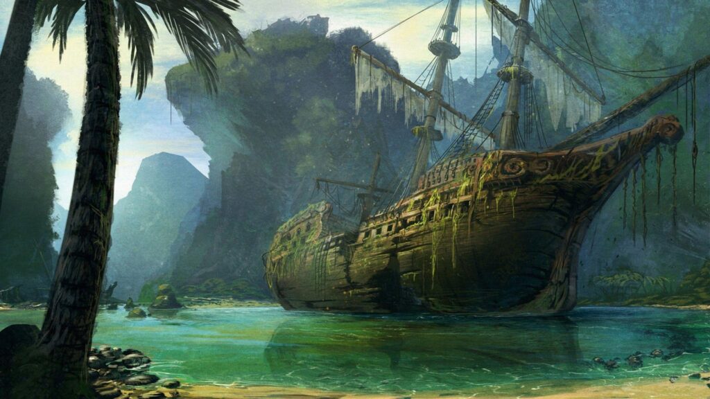barco pirata velho para wallpaper de pc