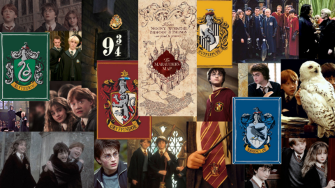 incrível moodboard para wallpaper de pc de Harry Potter
