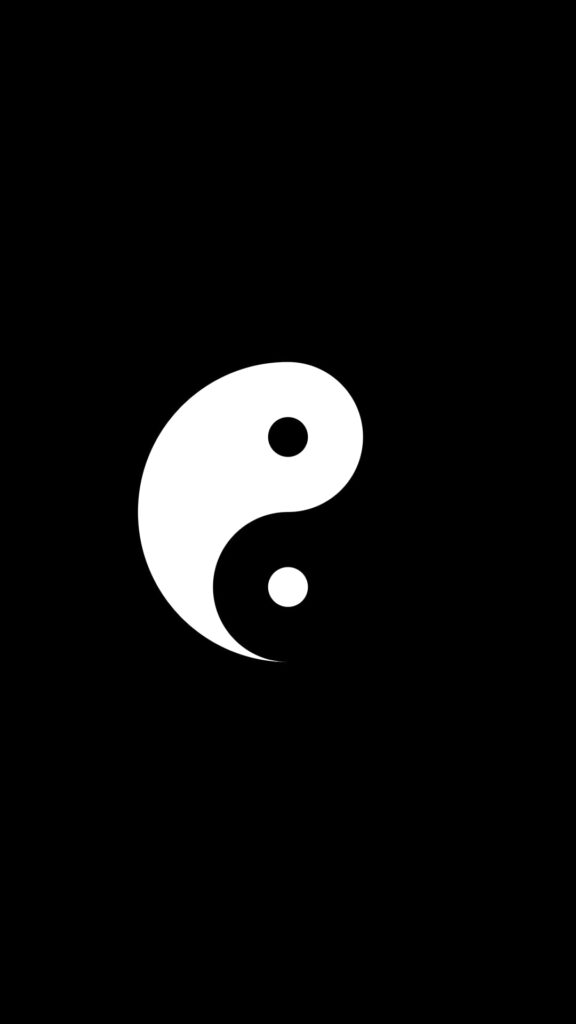 yin, yang preto e branco